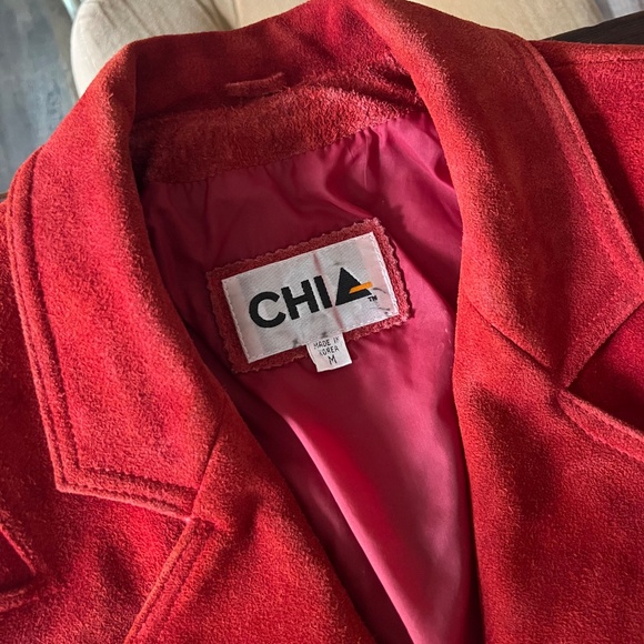RARE & RESTORED 80s Chia Red and Black Cropped Thriller Suede Jacket - Picture 10 of 11